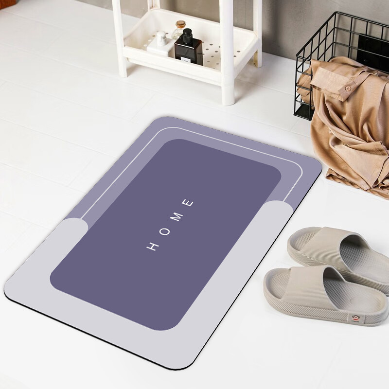 Alfombra de entrada estilo minimalista con letras, tapete absorbente para baño y puerta, diseño moderno de diatomeas