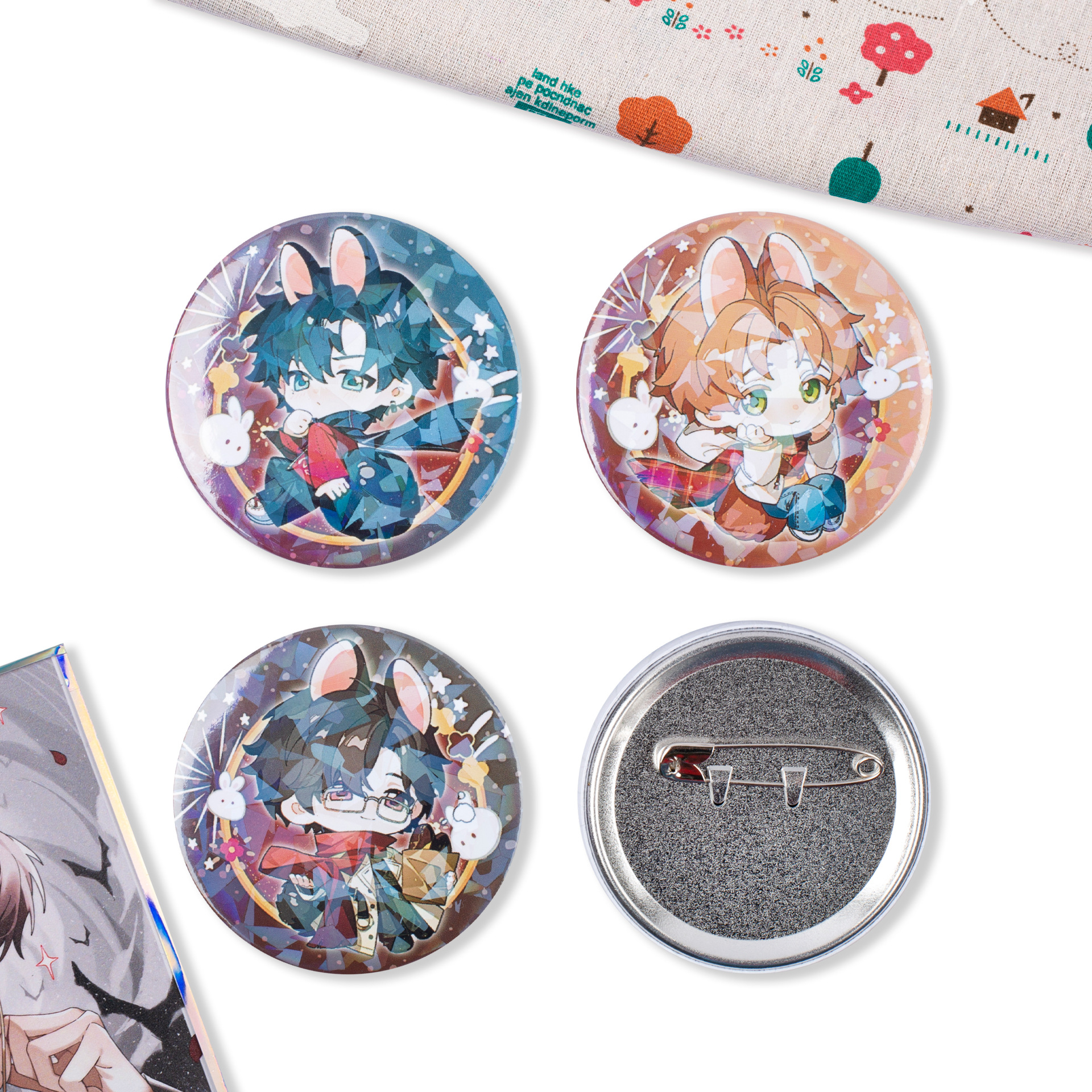 【Woxiao】Light and Night Love Laser Beak Badge Charlie Su Lu Chen Xia Mingxing Qi Sili Anime Merchandise