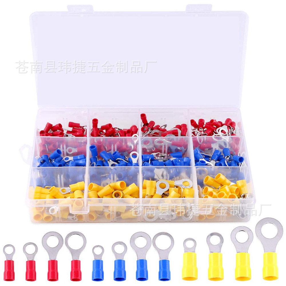 360pcs Boxed Cold-pressed Terminal Quick Disconnect Wireulated Butt Terminal Male And Female Terminal Sets