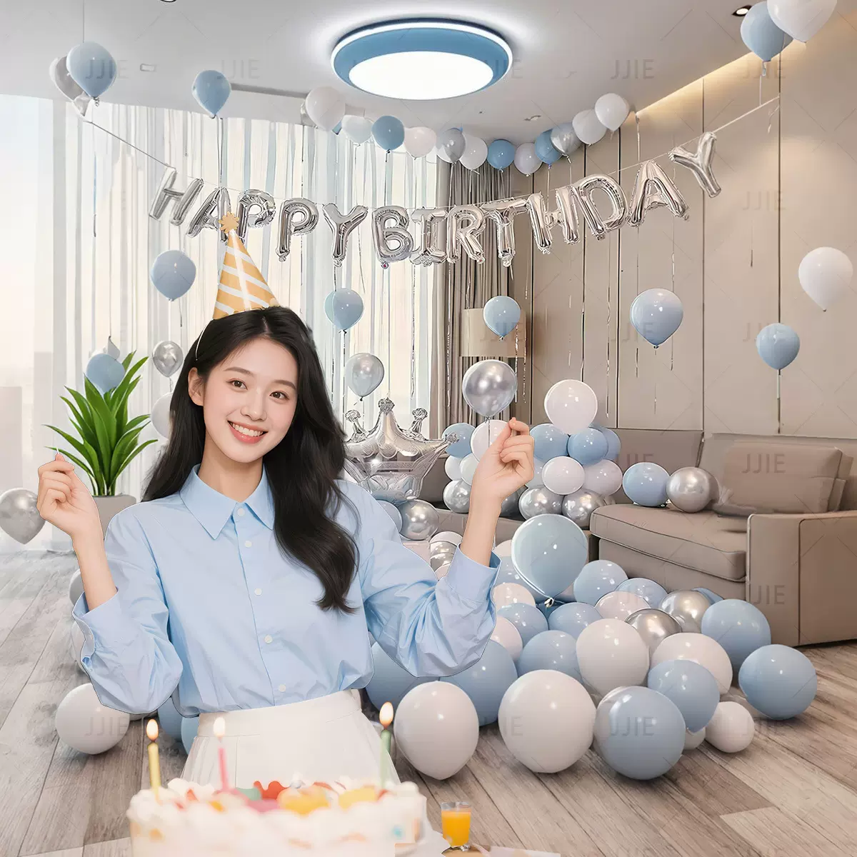 生日快乐场景布置装饰品气球道具装扮套装成人派对背景墙套餐批发