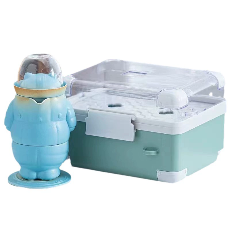 Cute tea set for traveling, astronaut, handheld travel storage system for camping