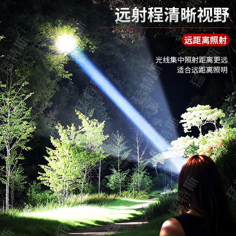 Luz láser blanca luz intensa inducción faro LED linterna doméstica usuario exterior zoom de largo alcance pesca nocturna luz de minería de cabeza super brillante