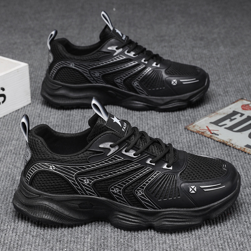 Zapatos de verano para hombres, nuevos zapatos de malla transpirables, zapatos deportivos para hombres, zapatos casuales de plataforma de todo fósforo, zapatos de papá para correr