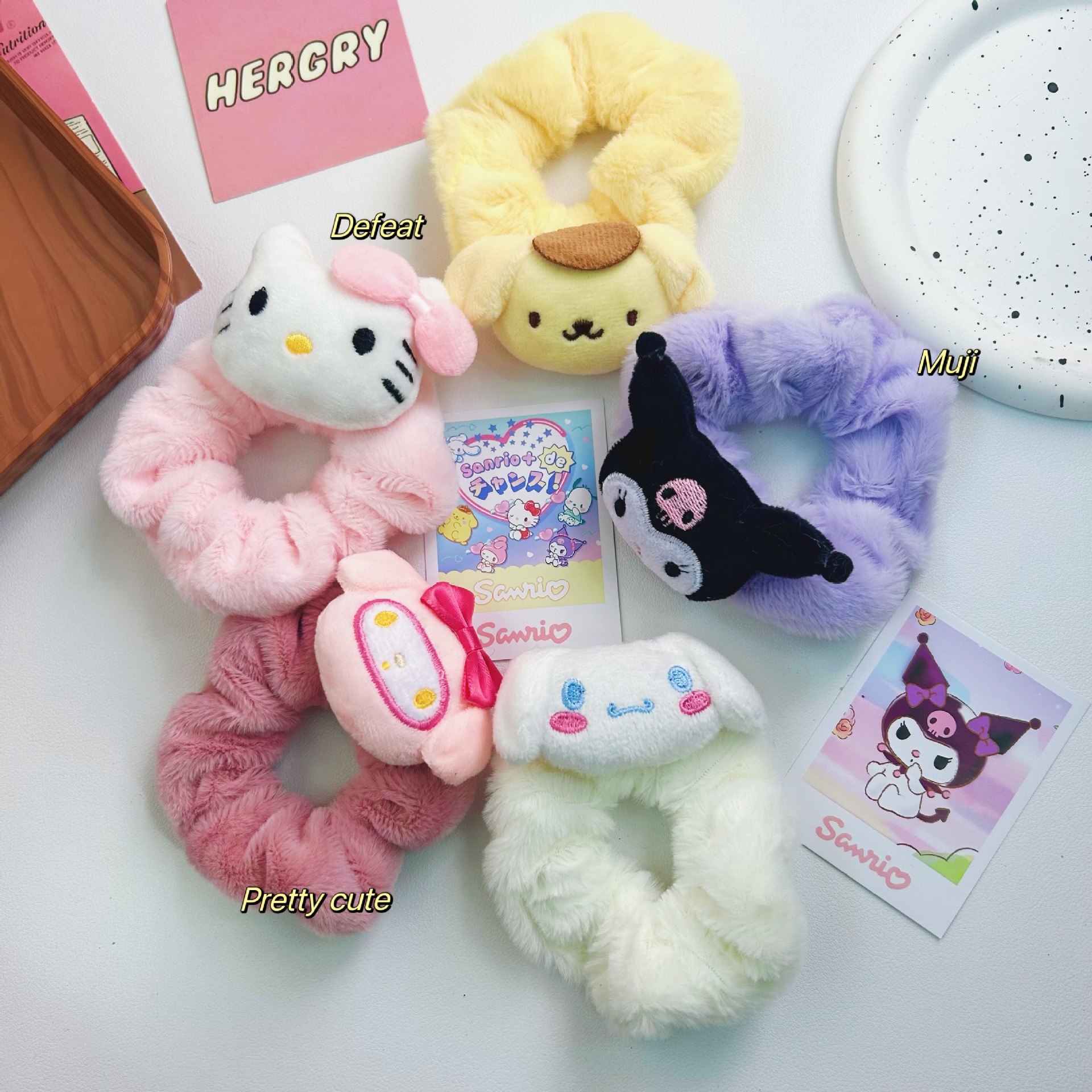 Otoño y invierno nuevo lindo peluche colón colomí cuerda de cabello chica kt gato suave hermana estudiante muñeca correa cuerda cabeza