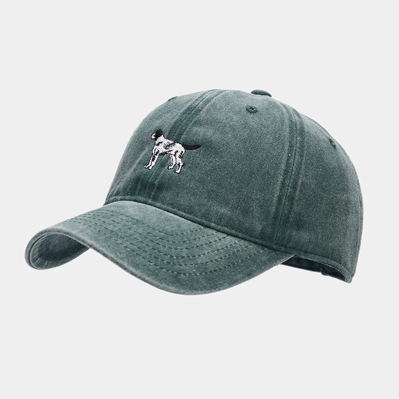 Cachorro de dibujos animados bordado gorra de béisbol de moda retro apenado casquillo de primavera y verano al aire libre casual sombrero para el sol