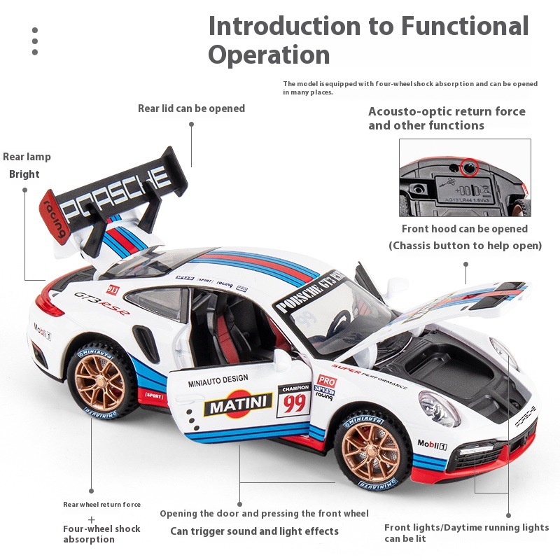 1:32 Porsche alloy model simulación sports car boy toy gift