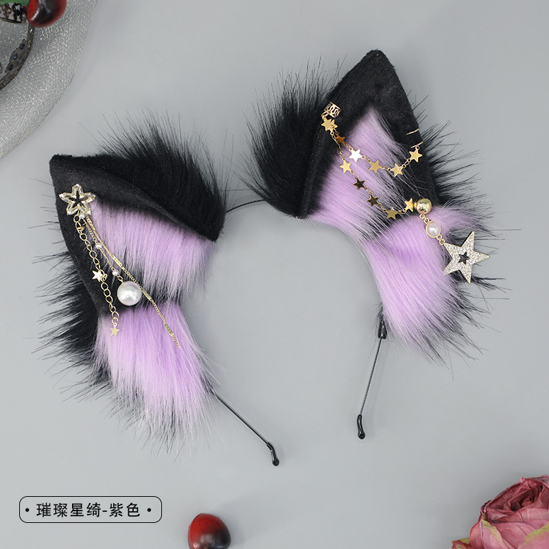 Hecho a mano de peluche lindo bestia oído Cosplay comic show punk diadema chica caliente tocado estilo europeo y americano accesorios para el cabello
