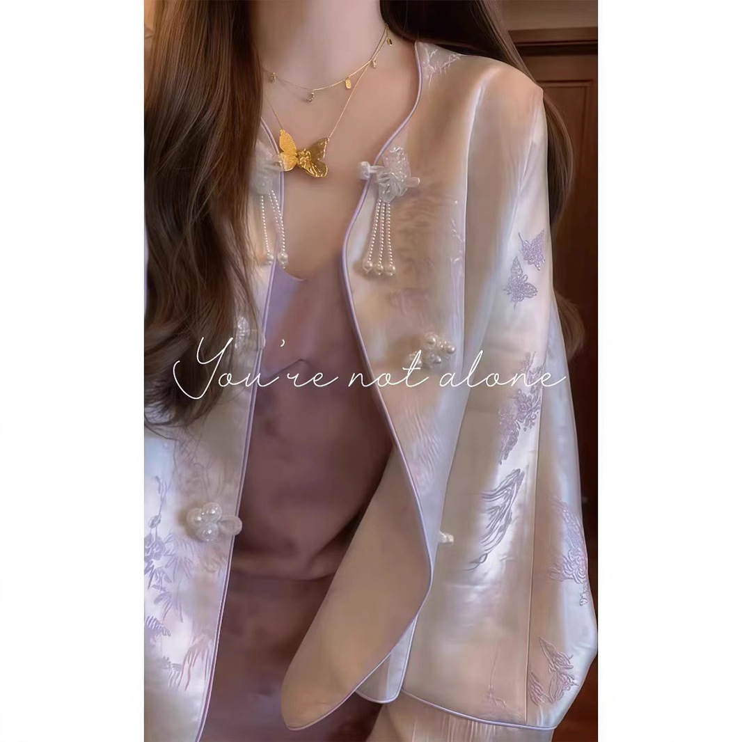 이른 가을 착용 새로운 중국 여성 의류 중국 스타일 선 오래된 돈 스타일 세트 CHEONGSAM 서스펜더 스커트 3677