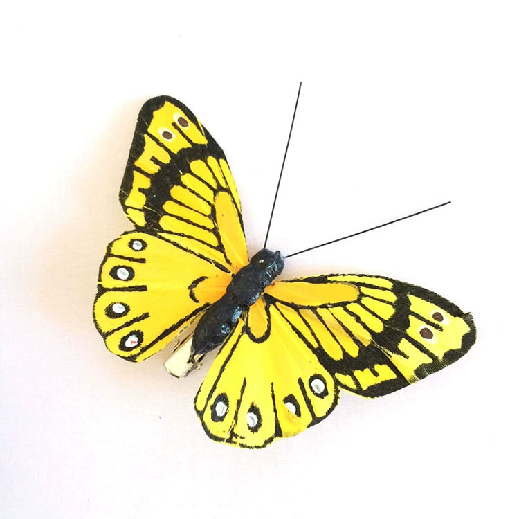 Handmade feather material manufacturers direct selling feathers butterfly simulation butterfly wedding decoration 9cm