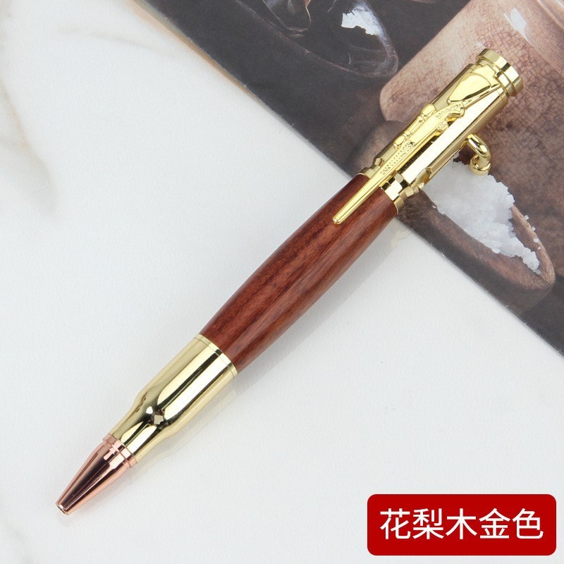 枪笔仿子弹头按压金属重手感跨境创意现货刻字战术机枪复古枪栓笔|undefined