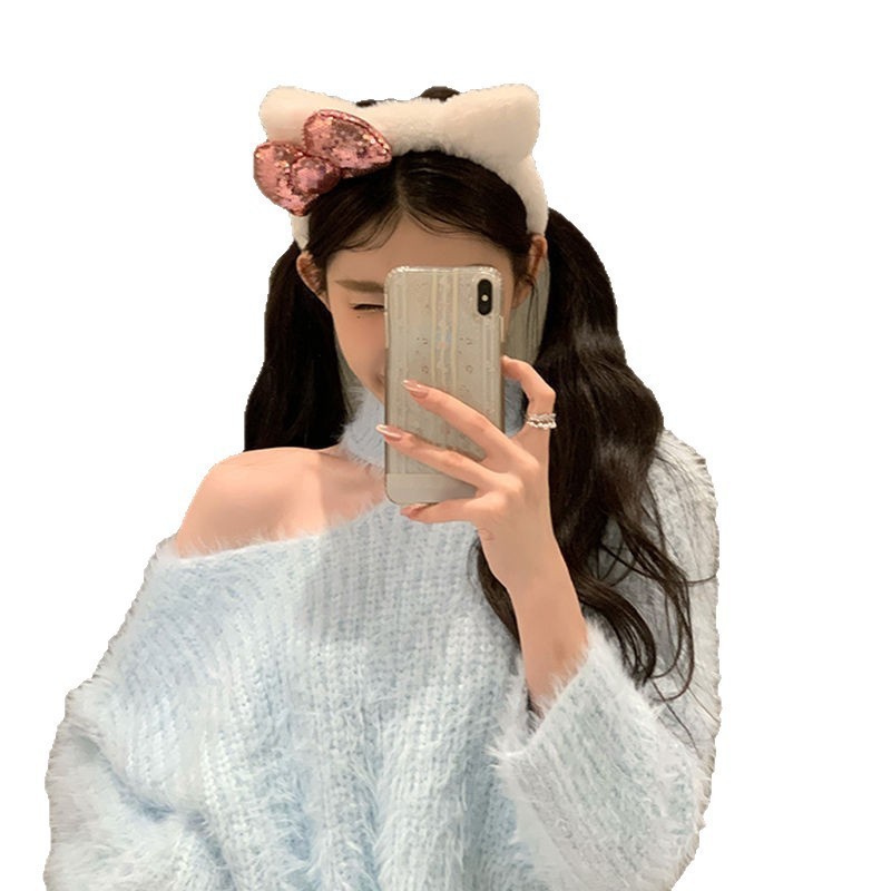 トムの愛猫ぬいぐるみ kt 猫耳カチューシャ写真ヘッドバンドヘアアクセサリー女性のヘアプレス洗顔ヘアバンドルヘアピン帽子|undefined
