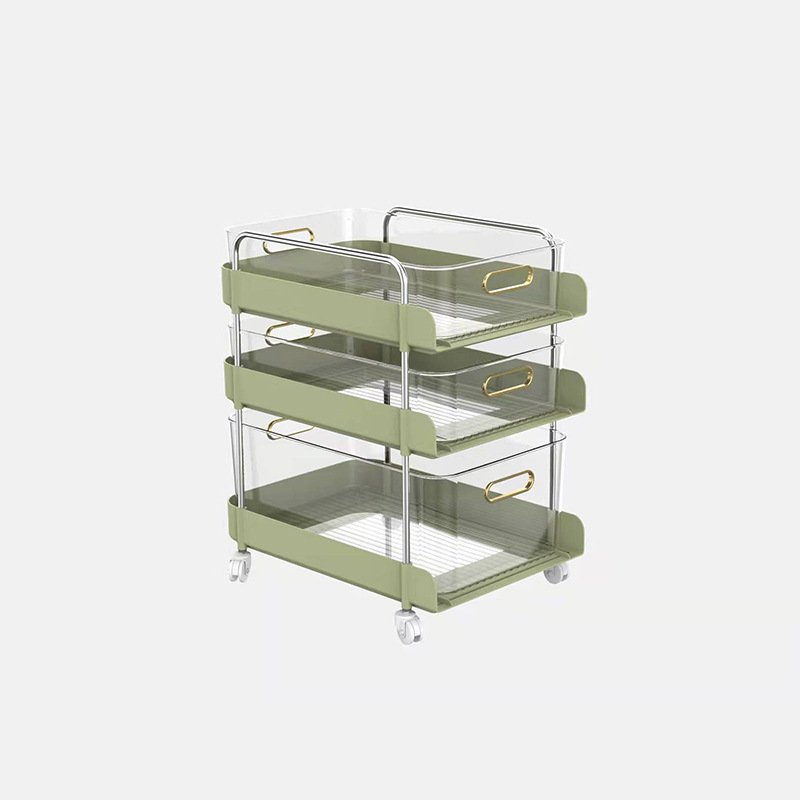 Household trolley snacks, rack kitchen floor storage racks, multi -layer light luxury drawer storage boxes