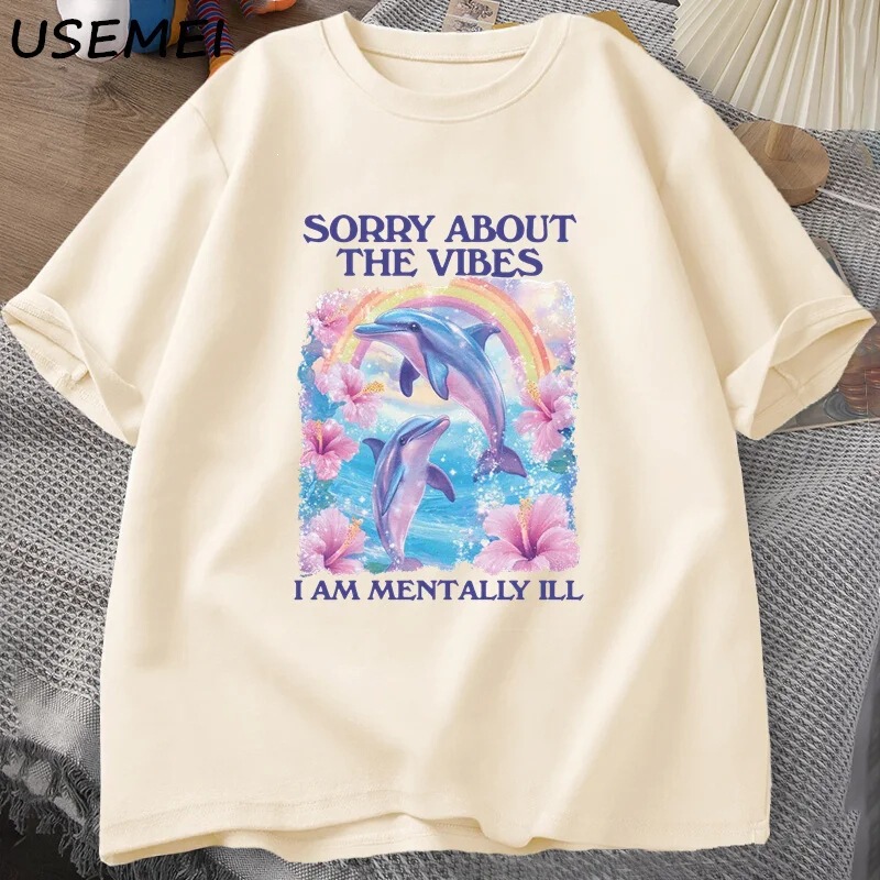Strange Cotton Short-Sleeved T-Shirts, Sorry, Funny Tops, Men's T-Shirts, Vi Spirit T-Shirts