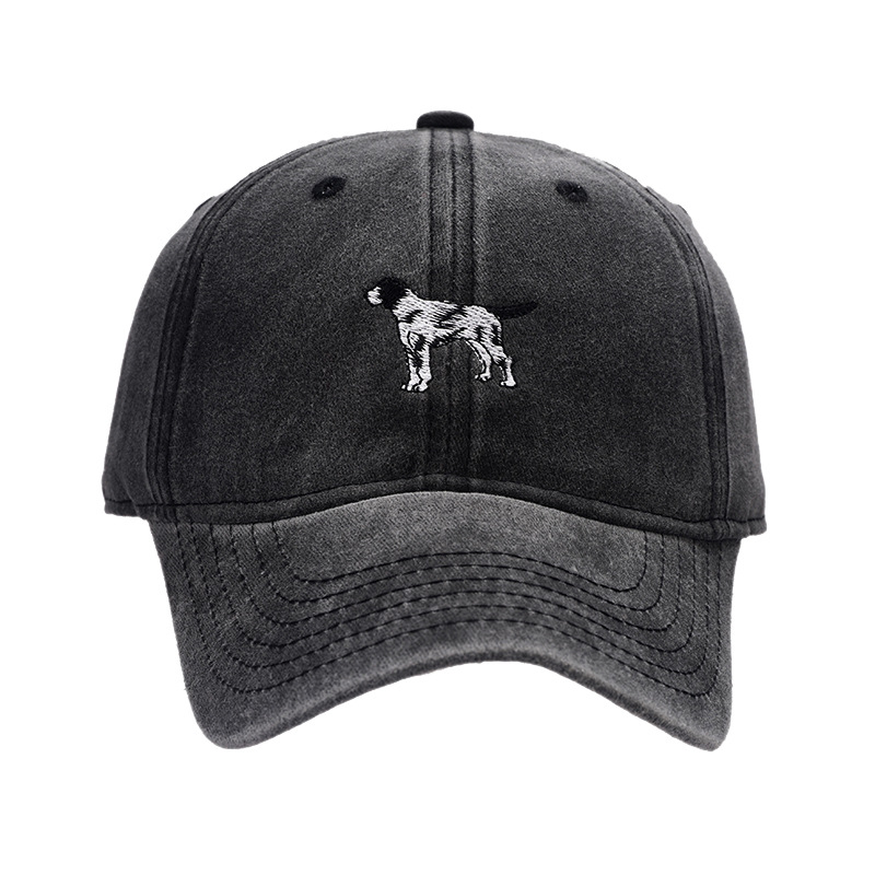 Cachorro de dibujos animados bordado gorra de béisbol de moda retro apenado casquillo de primavera y verano al aire libre casual sombrero para el sol
