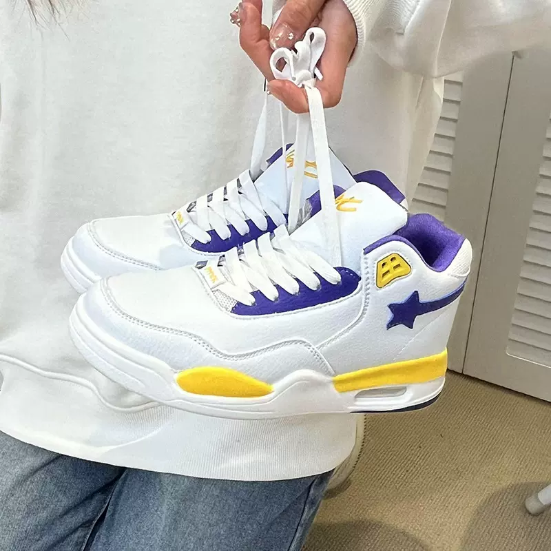 2024男子运动鞋春季老爹鞋低帮透气缓震气垫鞋女子星星板鞋