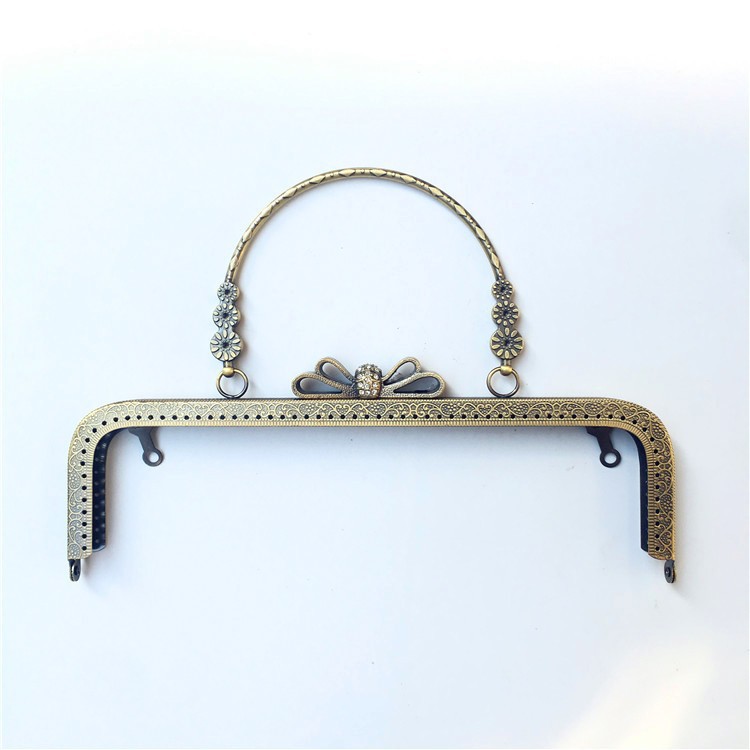 4x25cm relieve cuadrado arco de diamantes triflores brazo de oro