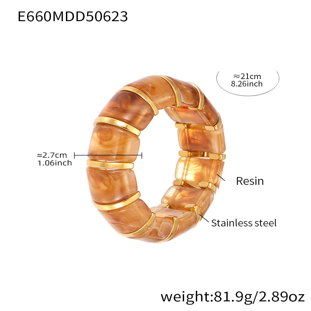 E660-카키 엘라스틱 팔찌 20cm