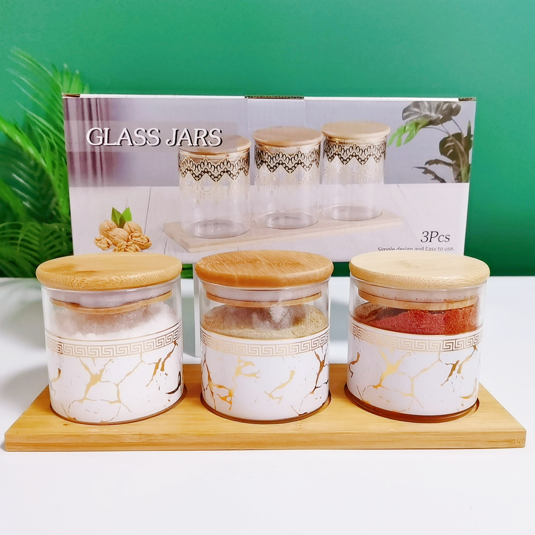 Fábrica directa transfronteriza dedicada para el Comercio exterior Exportación de vidrio cilíndrico sazonador tarro de almacenamiento