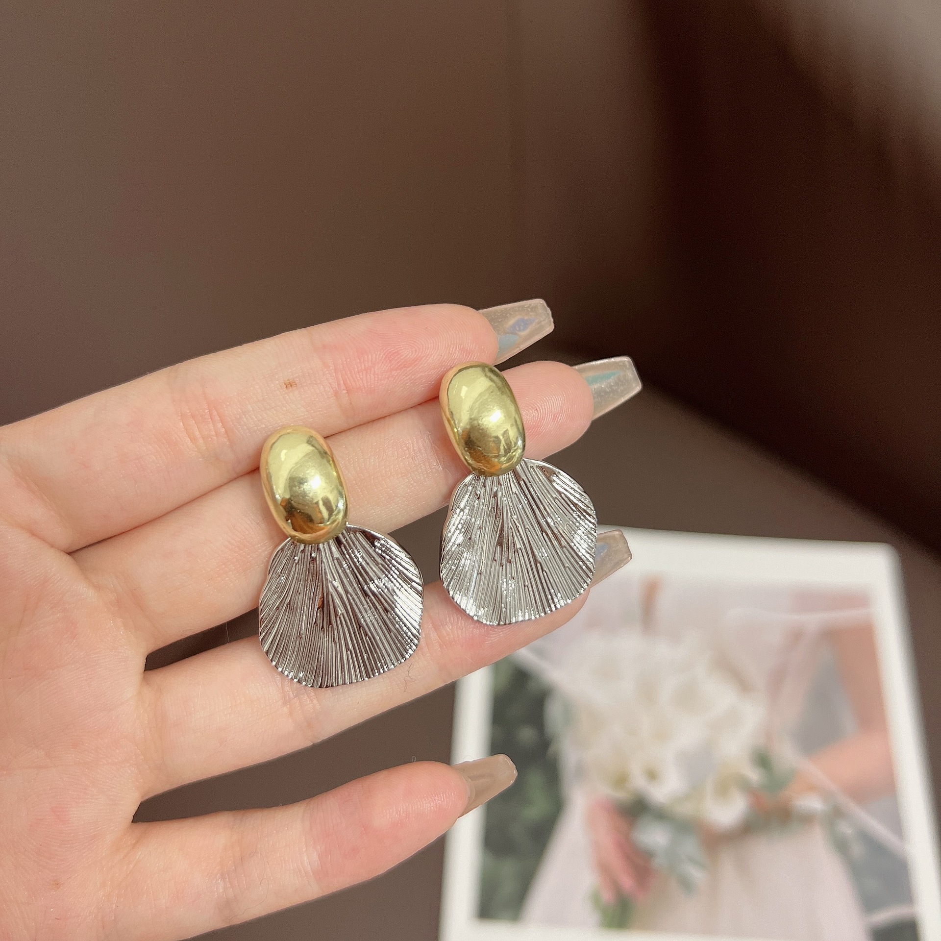 Korean trend fresh fashionable cute earrings with bow
