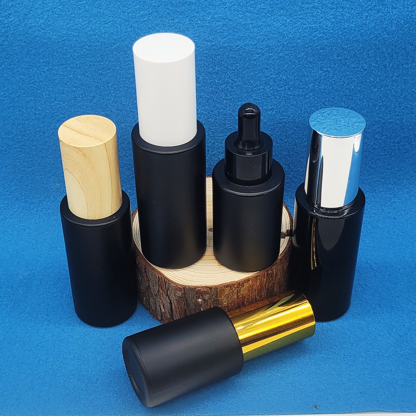 亚黑色玻璃 香水瓶 胶头滴管瓶喷雾乳液瓶精华液精油化妆品分装瓶