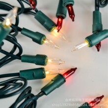 30 Mini Incandescent Christmas Lights-Red&Clear Bulbs CSA