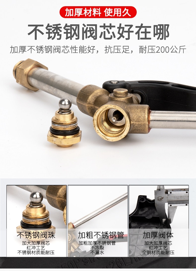 Suitable for car wash shops, specialized high-pressure water gun head, car wash machine gun head, Black Cat powerful cleaning machine quick-connect brush