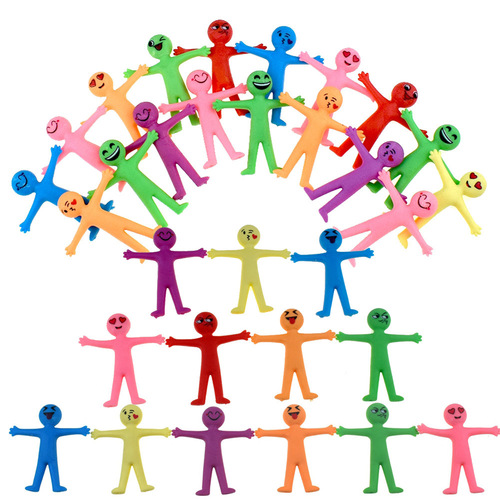 Smiling Emoji Stretchable Little Yellow Man Yellow Dancer Creative TPR Stress Relief Toy Foldable Soft Gel Venting Figure