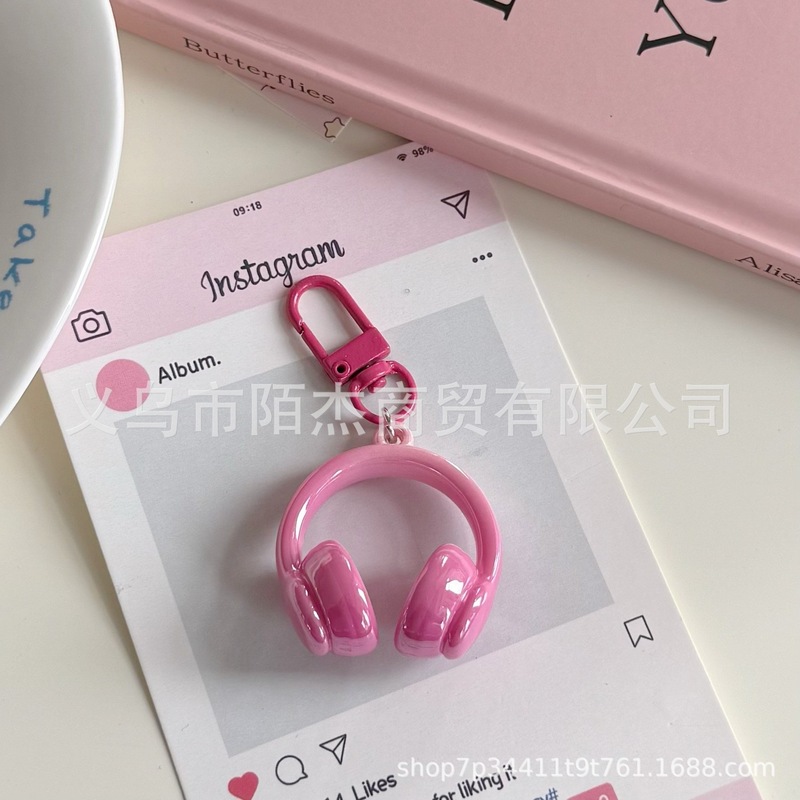 新しい ins 甘くてクールなヘッドフォンキーホルダーペンダントクリエイティブカラフルなヘッドフォンペンダントバッグペンダント親友ギフト|undefined