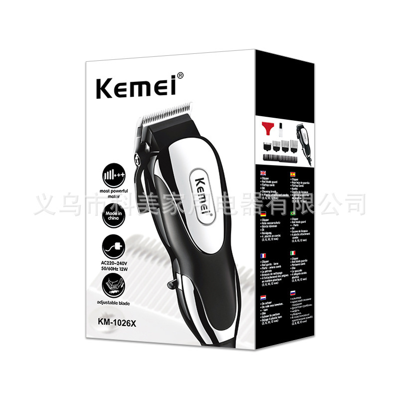 Kemei KM-1026X profesional peluquero tijeras cuchillo fijo ajustable peluquería profesional peluquero tijeras eléctricas Clipper