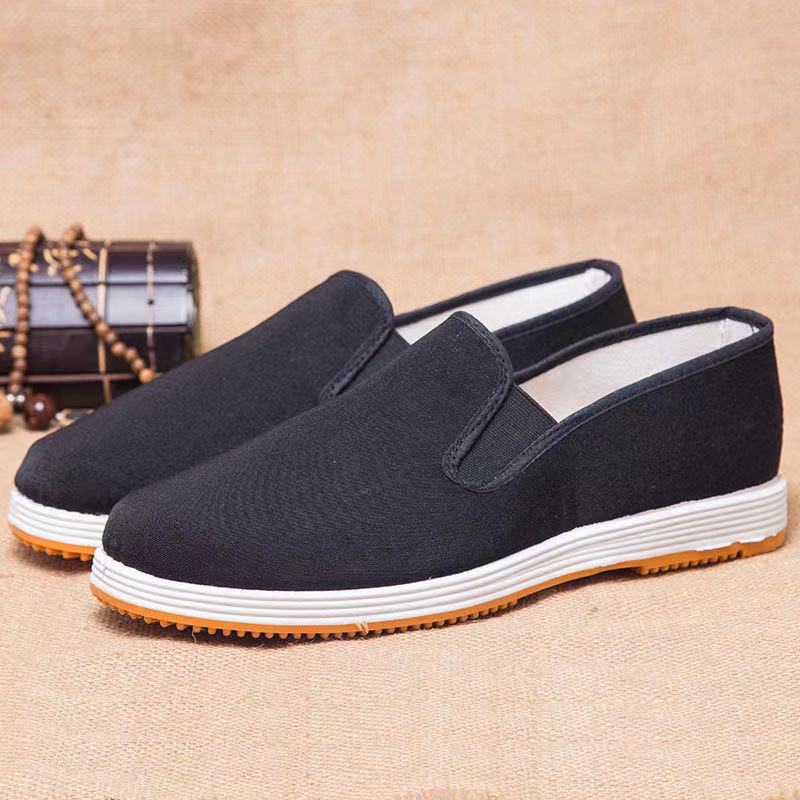 Men's Old Beijing Black Cloth Shoes, Slip-On Men's Cloth Shoes with Soft Soles, Comfortable Work Shoes for Middle-Aged and Elderly People, Lightweight and Versatile Men's Old Beijing Black Cloth Shoes, Slip-On Men's Cloth Shoes with Soft Soles, Comfortable Work Shoes for Middle-Aged and Elderly People, Lightweight and Versatile