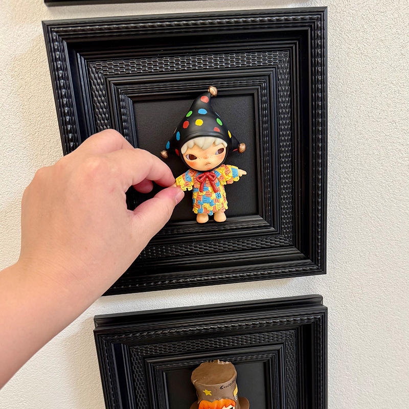 泡泡玛特盲盒相框小野星星人手办展示黑色装饰diy装饰磁吸画框|undefined