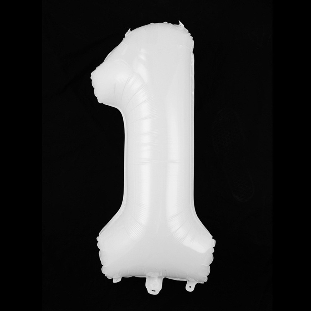 Número blanco de 32 pulgadas Decoración de globo de cumpleaños de 40 pulgadas Película de aluminio Papel de aluminio Decoración de escena de la foto Accesorios