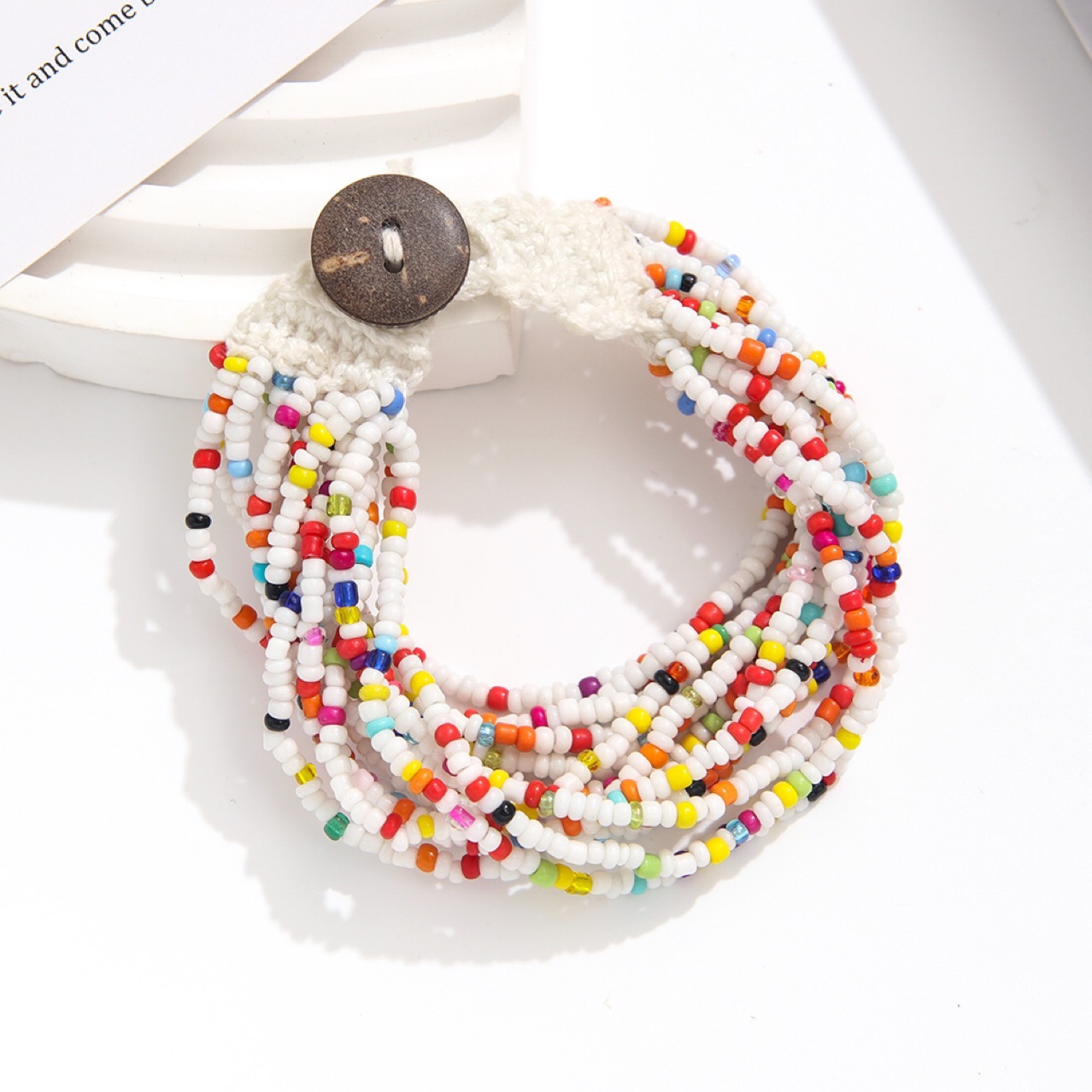 Wholesale Jewelry Bohemian Geometric Glass Knitting Bracelets display picture 2