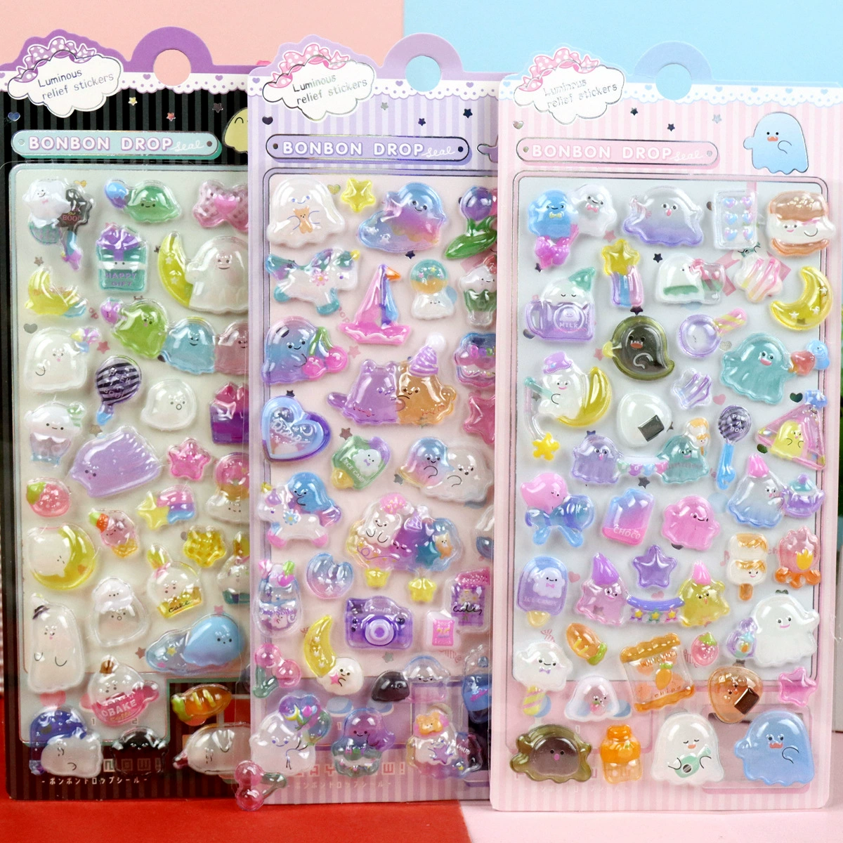 3D Luminous Embossed Sticker (Sanrio) — Cartoon Kids, 20.5×9 cm, 16 Styles