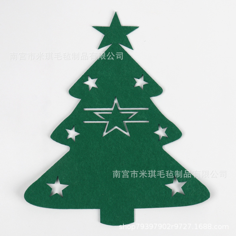 クロスボーダーフェルトナイフフォーク食器セットクリスマス食器棚フェルトクリスマスツリー食器袋祝日用品|undefined