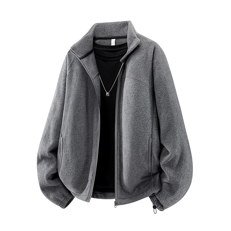 Men's fleece sweatshirt with half-high collar, 2026 spring/autumn new style, warm fleece zip-up cardigan jacket, men's top Men's fleece sweatshirt with half-high collar, 2026 spring/autumn new style, warm fleece zip-up cardigan jacket, men's top