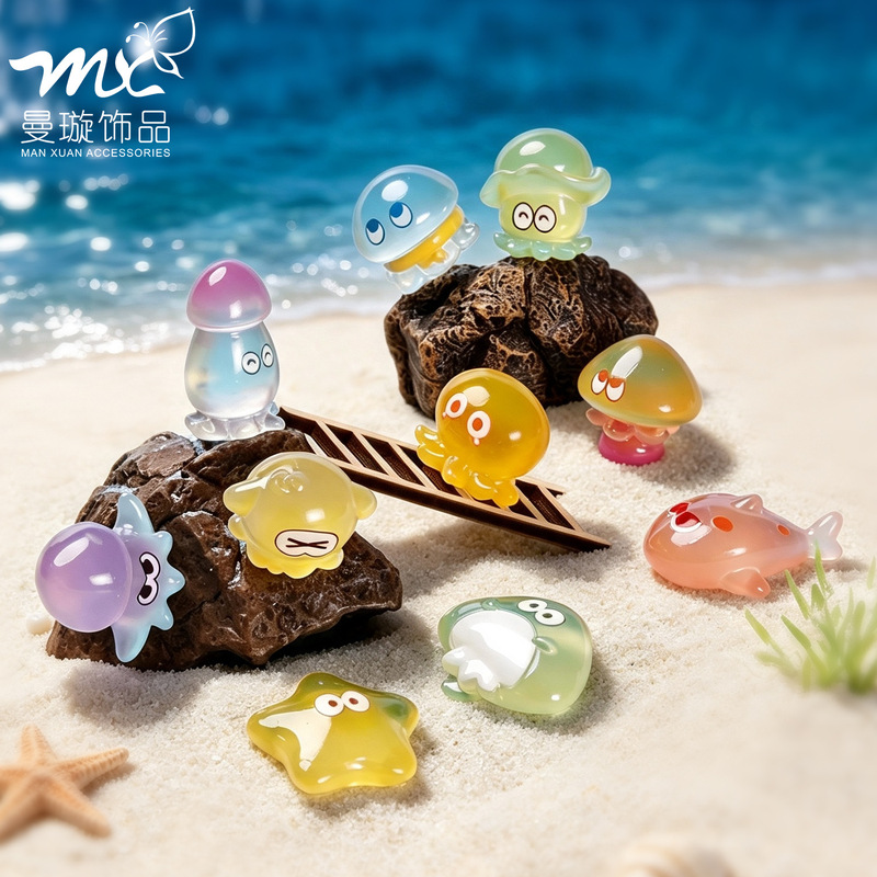 Micro-landscape creative ocean-themed octopus cute figurines DIY decorations blind bag accessories desktop mini ornaments Micro-landscape creative ocean-themed octopus cute figurines DIY decorations blind bag accessories desktop mini ornaments