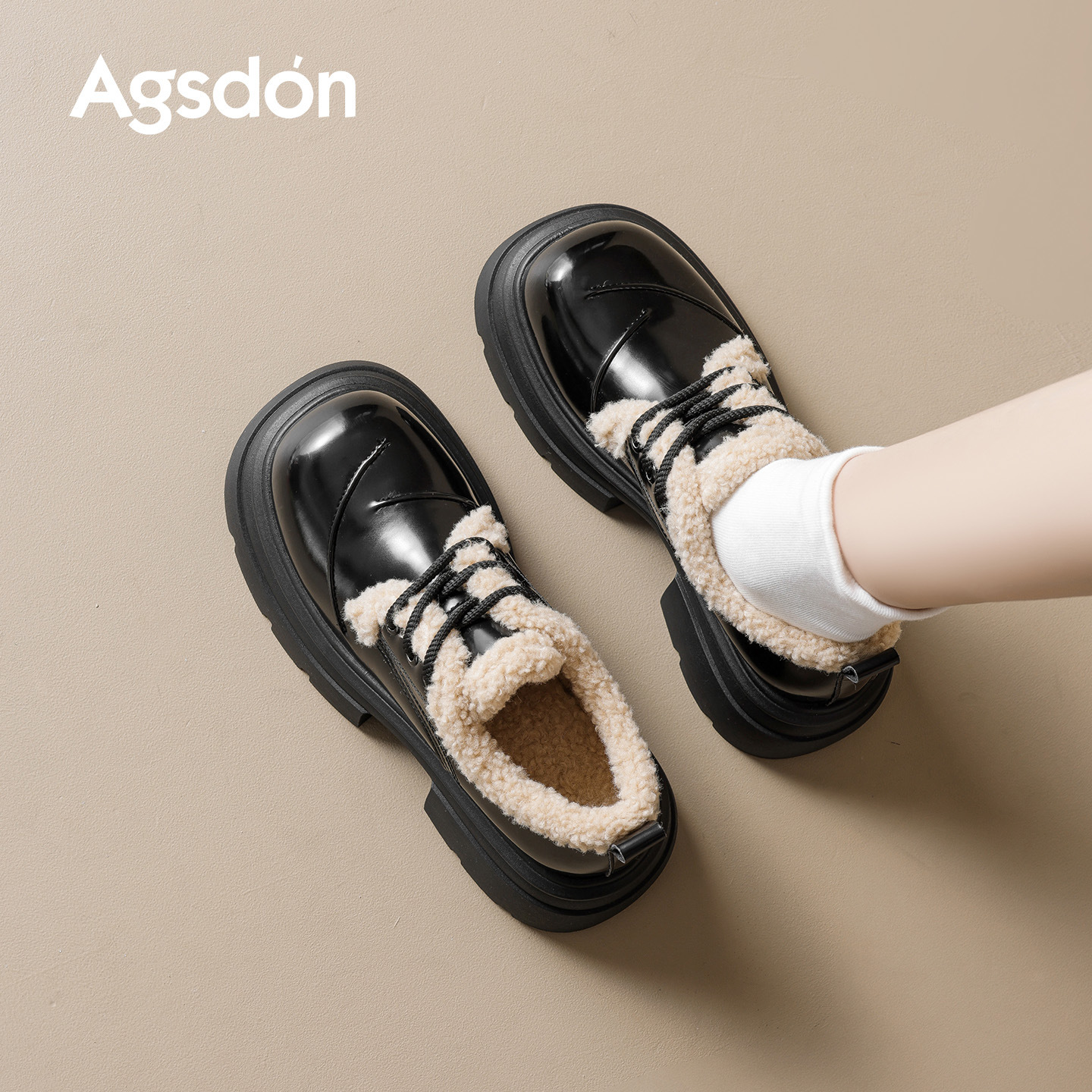 Zapatos de Lefour de Deng Xiaoping 2026 nuevos zapatos de algodón casuales de estilo británico de primavera con suela gruesa