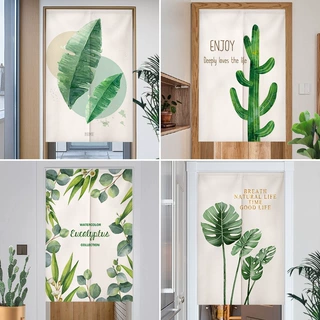 植物小清新ins 风艺门帘客厅隔断帘厨房半帘卫生间家用免打孔帘子