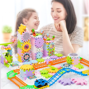 Электрический конструктор с шестерёнками крупные детали 3–6 лет