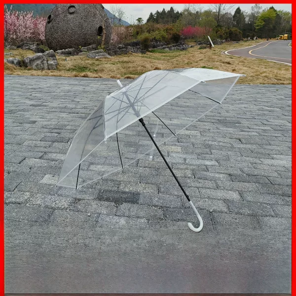 Transparent Umbrella Long Handle Transparent Umbrella Disposable Umbrella Wholesale Simple Transparent Umbrella Children's Umbrella Advertising Umbrella Logo