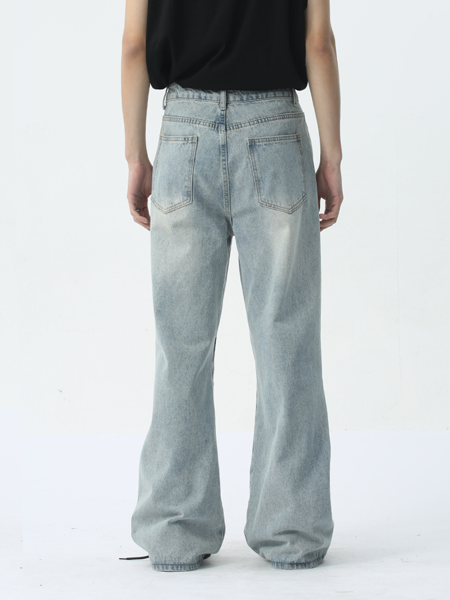 MTLCLOTHES Ropa de hombre | 2024 primavera nuevo producto deconstrucción de nicho diseño empalme jeans lavados rectos