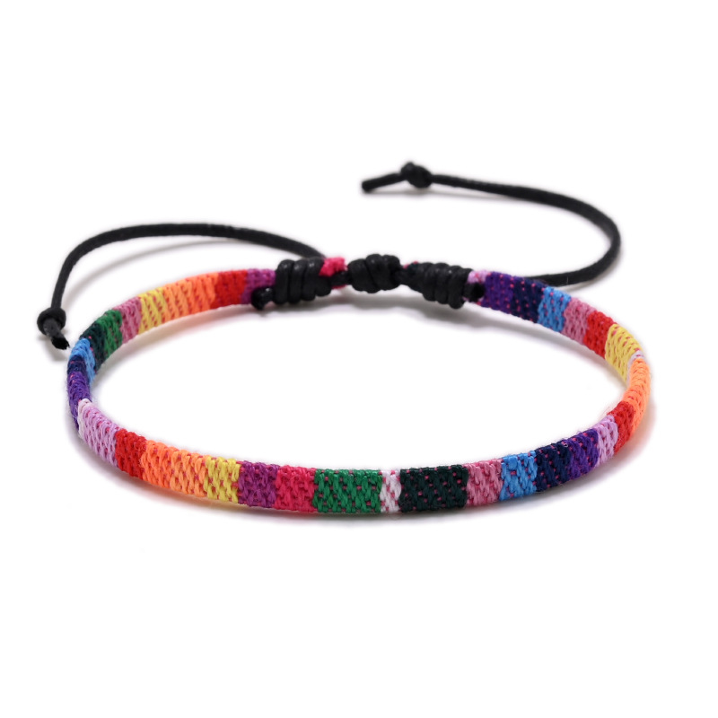 2022 New Rainbow Color Ethnic Style Bracelet Anklet Original Handmade Cotton and Linen Bracelet Clothing Accessories Fabric 2022 New Rainbow Color Ethnic Style Bracelet Anklet Original Handmade Cotton and Linen Bracelet Clothing Accessories Fabric