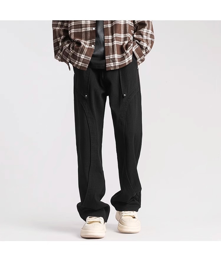 Men's Slim Fit Workwear Jeans High Street Style Trendy Casual Trousers Versatile Denim Pants_mkmklike.com