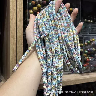 阿拉善彩虹石不规则型隔片隔珠手串半成品项链DIY