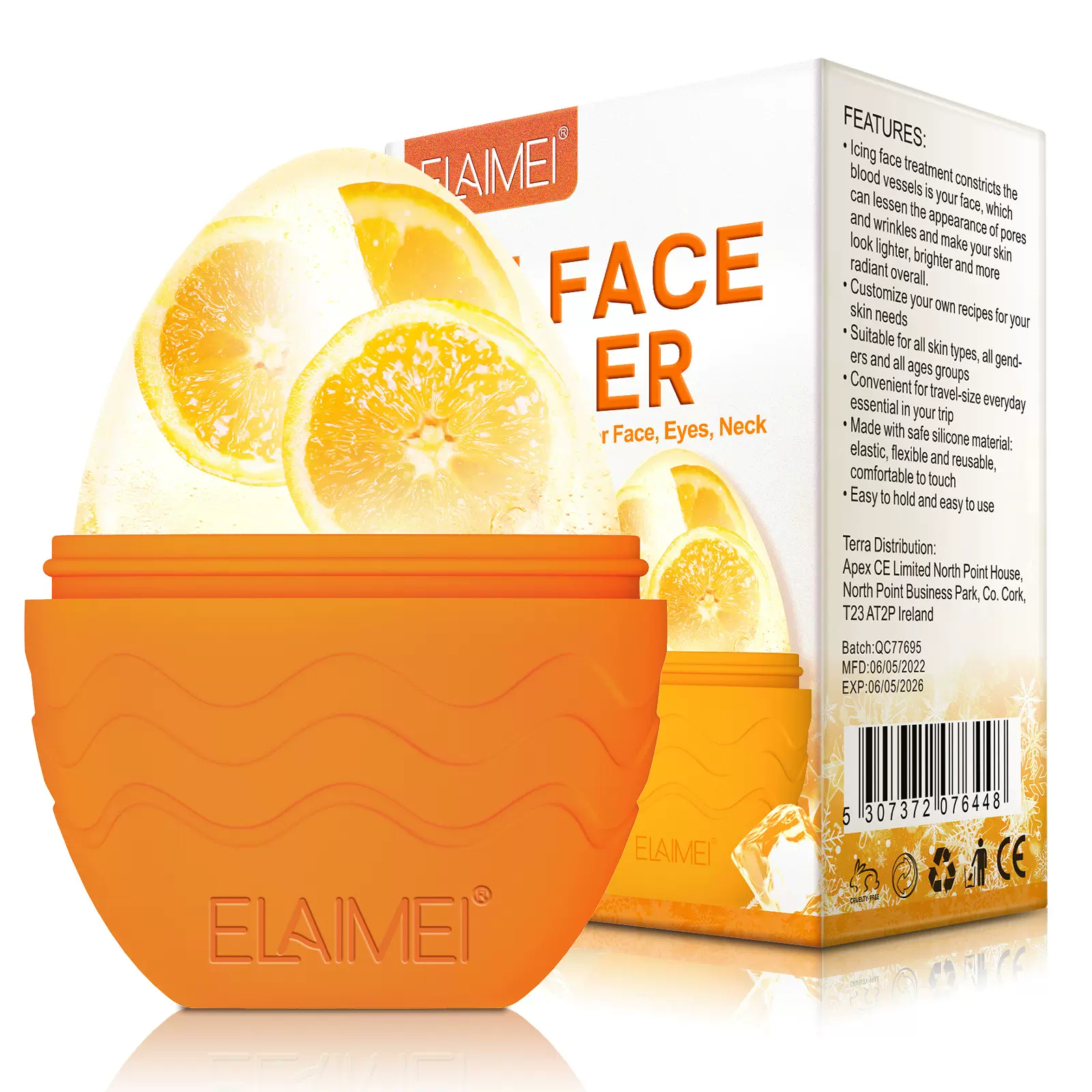 跨境新款ELAIMEI硅胶蛋形按摩冰敷磨具敷脸冰格美妆用品敷去浮肿