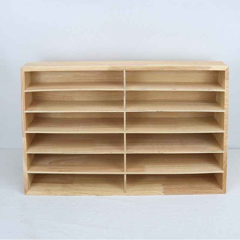 Custom Storage Rack Counter Accessories Mobile Phone Sundries Organize Box Kindergarten Desktop Classification Rubber Wood Storage Box