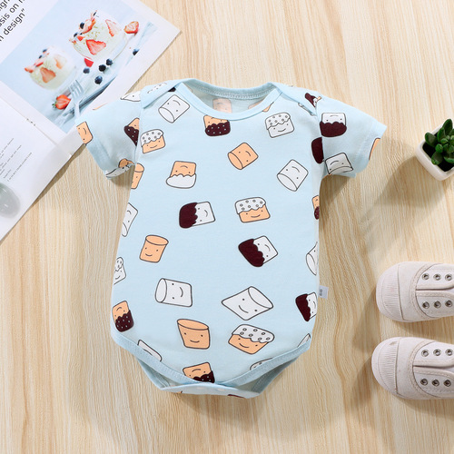 Baby Pajama Set Summer Thin Newborn Clothes Onesie Newborn Baby Sleepwear Triangle Heshirt Pure Cotton