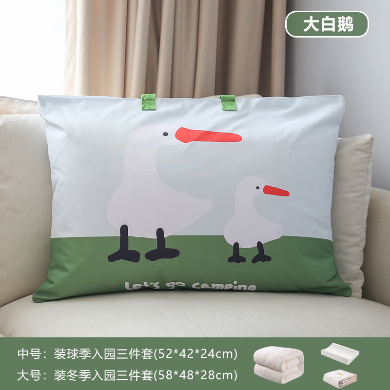 Kindergarten de tres piezas bolsa de almacenamiento de tela Oxford equipaje ropa bolsa de embalaje tarjeta de estudiante pase algodón edredón bolso