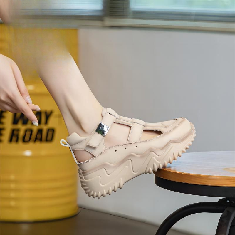 New Summer Hollow-Out Breathable Shoes with Height Increase, Versatile New Sports Casual Dad Shoes, Trendy Closed-Toe Shoes